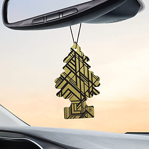 LITTLE TREES Air Fresheners Car Air Freshener. Hanging Tree Provides Long Lasting Scent for Auto or Home. Gold, 24 Air Fresheners