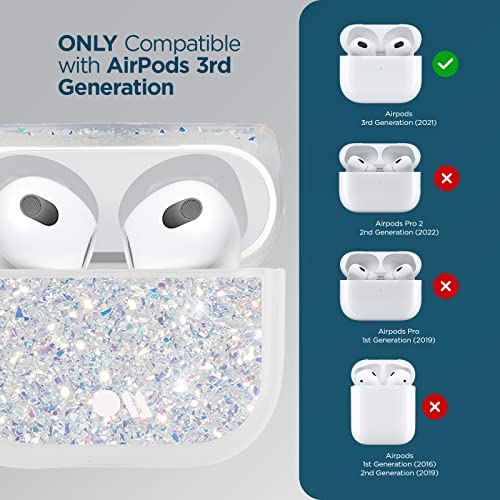 Case-Mate Airpods Case 3rd Generation w/Keychain Ring [Wireless Charging Compatible] Twinkle Stardust case for Apple Airpods 3rd Generation [Front LED Visible] Anti-Scratch Shockproof AirPods 3 Case