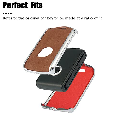 SANRILY 1Pcs Suede Leather Smart Key Fob Cover for Volvo XC90 2018 XC60 S90 V90 2019 2020 Keyless Keychain Holder Full Protection Key Fob Shell Case Red