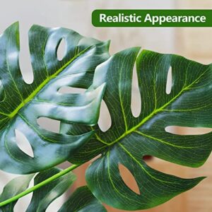 Kayfia Artificial Plants for Home Decor Indoor Faux Plant 28" Tall Monstera Deliciosa Plant with 18 Leaves & Pot Large Fake Plant for Office Modern Decoration Housewarming Gift