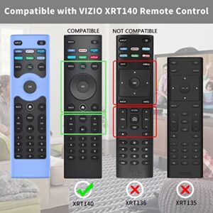 [2 Pack] WQNIDE Silicone Protective Case Cover for Vizio XRT140 Smart TV Remote Control,Shockproof Vizio XRT140 Remote Cover with Lanyard(Grow Blue+Grow Green)