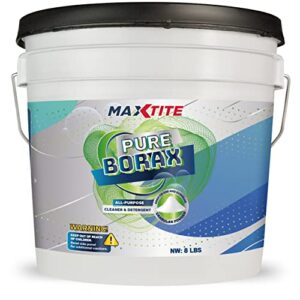 Pure Borax (8lbs) - Multipurpose Cleaning, Brightening and Freshening Powder for Surfaces, Laundry, Grime and More - Resealable Container - Made in USA