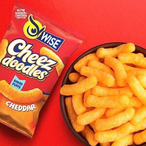 Wise Snacks Cheez Doodles Baked Puffs, Real Cheddar Cheese, 0.75 Ounce (42 Count), Gluten Free