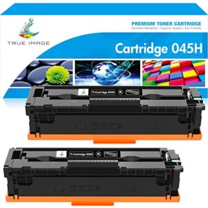 true image compatible toner cartridge replacement for canon 045 045h mf634cdw color imageclass mf632cdw lbp612cdw mf632 mf634 printer ink (black, 2-pack)