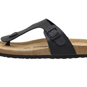 CUSHIONAIRE Men's Leah Cork footbed Sandal with +Comfort, Black Nappa 11