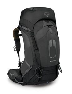 osprey atmos ag 50l men's backpacking backpack, black, small/medium