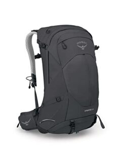 osprey stratos 34l men's hiking backpack, tunnel vision grey, one size