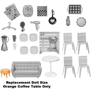 F-Price Replacement Parts for Barbie Malibu House Dollhouse Playset - FXG57 ~ Replacement Doll Size Orange Coffee Table