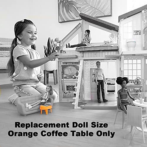 F-Price Replacement Parts for Barbie Malibu House Dollhouse Playset - FXG57 ~ Replacement Doll Size Orange Coffee Table