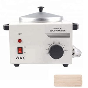 single pot wax warmer professional electric wax heater machine facial skin spa equipment with adjustable temperature set with wood craft sticks（50 pcs）
