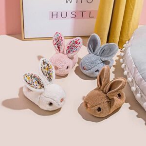 Fadezar Toddler Slippers Girl Boy House Slipper Kids Rabbit Winter Slipper Warm Bunny Slippers Soft Plush Indoor Girls Boys Slipper Cover Heel White 8-9 toddler CN 160