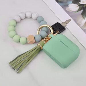 Case for Airpods Pro 1st Generation, Filoto Cute Apple Airpod Pro Cover for Women Girls, Silicone Wireless Charging Case with Bracelet Keychain Accessories (Cactus Green)