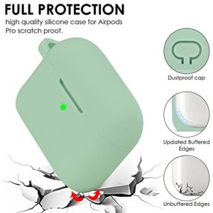 Case for Airpods Pro 1st Generation, Filoto Cute Apple Airpod Pro Cover for Women Girls, Silicone Wireless Charging Case with Bracelet Keychain Accessories (Cactus Green)