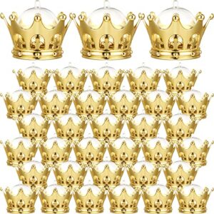 honeydak gold fillable crown with dome party favors decorative crown candy storage boxes fillable golden crown candy containers for baby shower princess birthday party supplies (36 pieces)