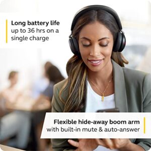 Jabra Evolve2 75 PC Wireless Headset with 8-Microphone Technology - Dual Foam Stereo Headphones with Adjustable Advanced Active Noise Cancelling, USB-A Bluetooth Adapter and UC Compatibility - Black