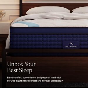 Dream Cloud Premier 14" King Mattress - Luxury Hybrid Memory Foam - 365 Night Trial - 7 Premium Pressure-Relieving Layers - Forever Warranty - CertiPUR-US Certified