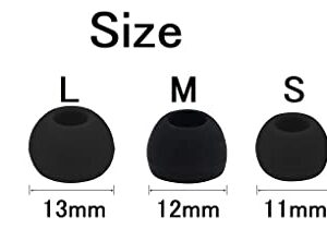 BLLQ Ear Tips Compatible with Anker Soundcore P2 / P3, Silicone Ear Buds Ear Cap Ear Plug Eartips Replacement for Soundcore Life P3 / Soundcore Life P2, XS/S/M/L/XL 5 Size 5 Pairs, Black