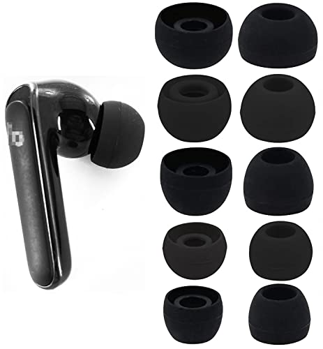 BLLQ Ear Tips Compatible with Anker Soundcore P2 / P3, Silicone Ear Buds Ear Cap Ear Plug Eartips Replacement for Soundcore Life P3 / Soundcore Life P2, XS/S/M/L/XL 5 Size 5 Pairs, Black