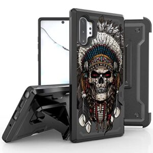 beyond cell armor kombo compatible with samsung galaxy note 10 plus case (6.8”), heavy duty protective shockproof rugged phone case with belt clip holster & kickstand.