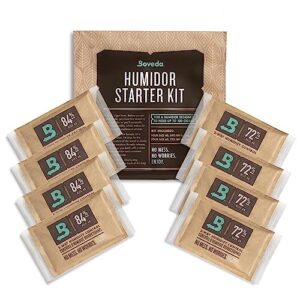 boveda starter kit bundle: season a wood storage box plus maintain humidity with 2-way humidity control | includes (2) each size 60 boveda 84% & 72% | 1-count