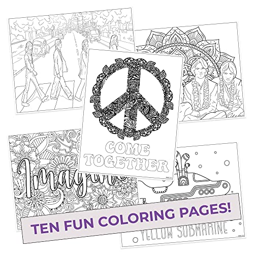 The Colours Colored Pencil Set & Coloring Pages for Fans of the Beatles | Gift Set of 12 Beatles-Inspired Parody Pencils with Clever Foil-Stamped Names Plus 10 Fun Beatles Coloring Pages