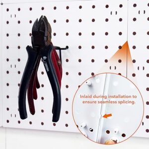 6Pcs Pegboard, Peg Board, Pegboard Wall Organizer, Mount Display Pegboard Kits fit Pegboard Storage, Small Pegboard for Craft Room Garage Kitchen, Peg boards for Walls - White Pegboards Panels