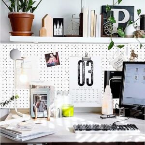 6Pcs Pegboard, Peg Board, Pegboard Wall Organizer, Mount Display Pegboard Kits fit Pegboard Storage, Small Pegboard for Craft Room Garage Kitchen, Peg boards for Walls - White Pegboards Panels