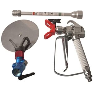 szwenxin airless paint spray gun 3600 psi 517 tip with spray guide accessory tool and 10in extension pole, for airless paint sprayer