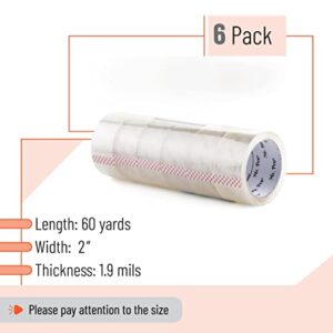 Mr. Pen- Packing Tape, 6 Pack, 2” Wide, 60 Yards, Shipping Tape, Packaging Tape, Clear Packing Tape, Moving Tape, Packing Tape for Moving Boxes, Packing Tape Refills, Packing Tape Roll