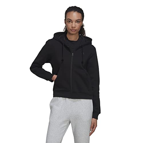 adidas Women's All SZN Fleece Full Zip Hoodie, Black, Medium