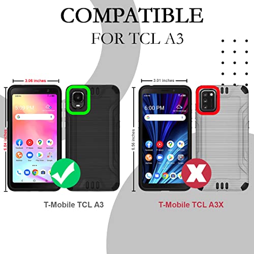 HRWireless Compatible for TCL A3 A509DL Phone Case 5.5" (Not for X Version), TCL A3 Case with Premium Original Minimalistic Design for Shock Absorption, Accidental Drop, Scratche, Hybrid Unisex Cover