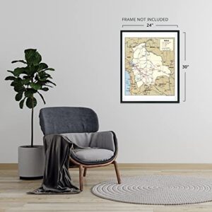 HISTORIX 2006 Bolivia Map Poster - 24x30 Inch Map of Bolivia in South America Poster - Map of Bolivia Showing Sucre Santa Cruz and La Paz Bolivia Map Print