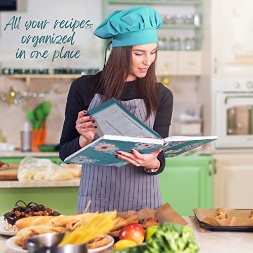 AR Kitchen Recipe Binder – Premium Recipe Organizer for 4 x 6-inch Cards – Anti-Tear Recipe Card Book Holder with 50 Cards - 25pcs Plastic Pockets Included – Elegant Floral Cover