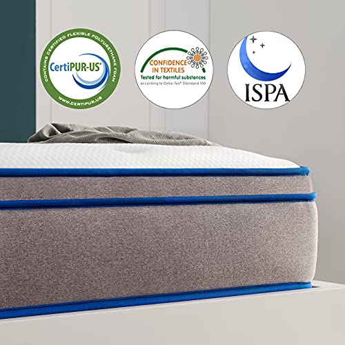 IYEE NATURE King Mattress, 12 Inch Spring Mattress with Cooling-Gel Memory Foam, King Size Mattress in a Box,Mattress King with Supportive & Pressure Relief,Medium Firm Feel