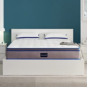 IYEE NATURE King Mattress, 12 Inch Spring Mattress with Cooling-Gel Memory Foam, King Size Mattress in a Box,Mattress King with Supportive & Pressure Relief,Medium Firm Feel