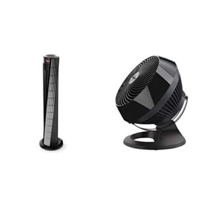 vornado 660 large whole room air circulator fan with 4 speeds and 90-degree tilt, 660-large, black & 184 whole room air circulator tower fan, 41", 184-41", black