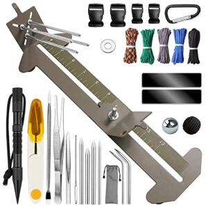 adoture direct paracord bracelets jig kit professional paracord jig and tools diy knot kit with paracord needle set ​and random colors paracords (khaki)