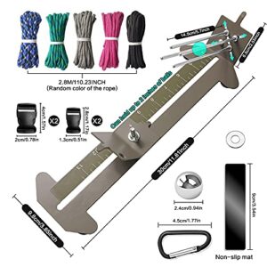 Adoture Direct Paracord Bracelets Jig Kit Professional Paracord Jig and Tools DIY Knot Kit with Paracord Needle Set ​and Random Colors Paracords (Khaki)