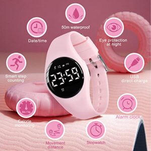 Kids Watches Digital Sport Watch for Girls Boys, Fitness Tracker with Alarm Clock, Stopwatch, No App Waterproof Watches for Teens Students Ages 5-12