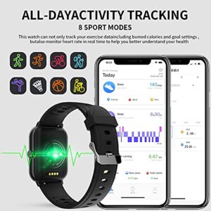 Smart Watch with Call/Text (Call Receive/Dial)for Android and iOS phones Compatible with iPhone Samsung,Fitness Tracker with Heart Rate,Blood Pressure,body temperature and Sleep Monitor for Men Women