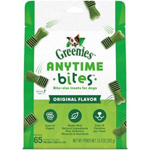greenies anytime bites dog treats, original flavor, 10.3 oz. bag