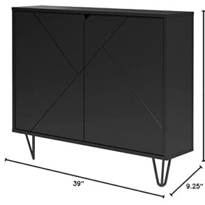 Nexera, Black 132206 Slim 2-Door Storage Cabinet