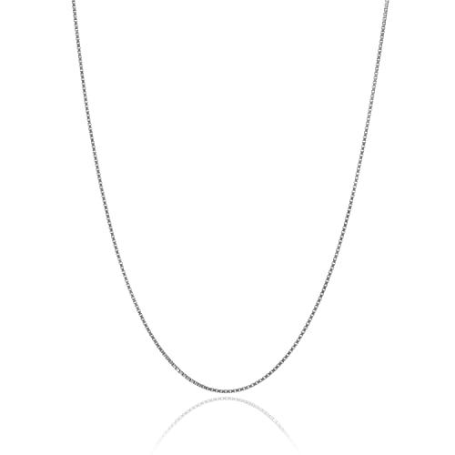 Bling For Your Buck Sterling Silver Chain Necklace for Women and Men | Thin Italian Box Chain 0.7mm 925 Silver Necklace Chain | Choose Length 14 inch - 40 inch | 40 inch Size