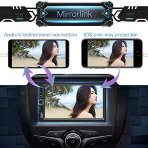 7inch Car Stereo Double Din Radio Touchscreen with Backup Camera Multimedia Car Audio Support Mirror Link,Bluetooth Caller ID,FM/MP3/MP4/USB/Subwoofer,Aux Input Car Audio Receivers