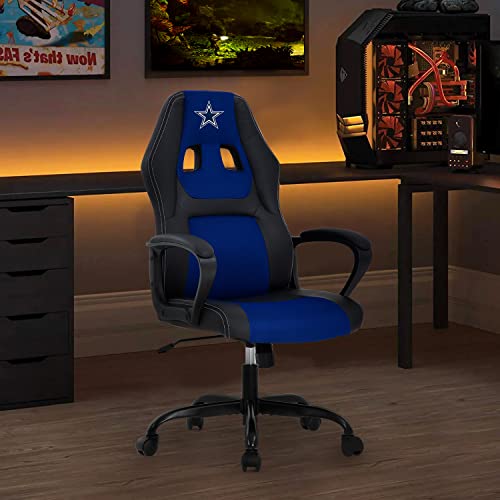 Office Chair PC Gaming Chair Cheap Desk Chair Ergonomic PU Leather Executive Computer Chair Lumbar Support for Home Office (Blue, DAL)