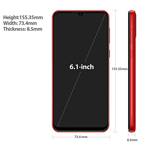 Ulefone Unlocked Cell Phones, Note 6 3G Smartphone, Triple Card Slots, Android 11, 6.1" HD+ Full-Screen, AI Camera 5MP+2MP, 3300mAh, Face Unlock, 32GB ROM + 1GB RAM Mobile Phone- Red