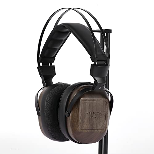 Linsoul BLON B60 50mm Beryllium-Coated Diaphragm HiFi Over-Ear Close-Back Headphone with Wooden Faceplate, Copper Cable, Stainless Leather Headband for Studio Musician Audiophile (BL-B60, Black)
