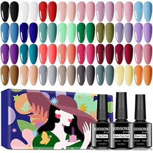 jodsone 35 pcs gel nail polish set base coat no wipe top coat matte top coat nail polish set - gel nail kit with 32 colors gel polish kit green blue red pink collection gifts for women