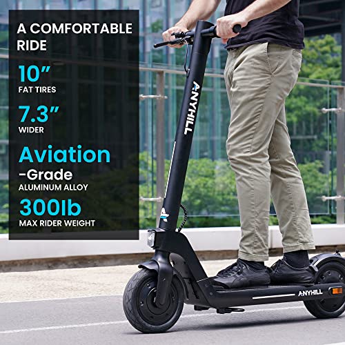 ANYHILL Electric Scooter for Adults, E Scooter with Detachable Battery, 24-28Miles & 19 MPH, 750W Motor Sport Scooter,10'' Pneumatic Tires Commuting Electric Scooter with Regenerative Braking System.