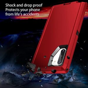 Mieziba for Galaxy Note 10 Plus Case,Shockproof Dropproof Dustproof,3-Layer Full Body Protection Heavy Duty High Impact Hard Cover Case for Galaxy Note 10 Plus 6.8 inch(2019 Release),Red/Black